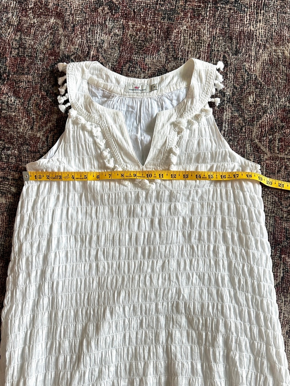 NWOT Vineyard Vines White Cream Cotton Summer Mini Dress Medium Premium Casual - Picture 5 of 6